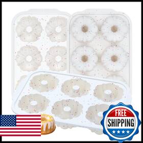B0fss5lvjd Caketime Mini Fluted Tube Pan With Metal Reinforced Frame 6-cavity Silicone Non
