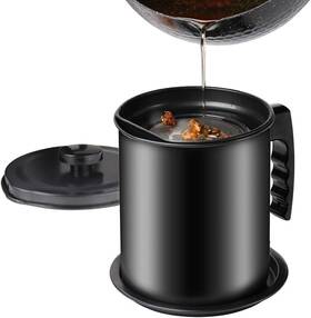 Cambom 313025892872 Bacon Grease Container With Fine Mesh Strainer 1.3 L Almost 6 Full Cups