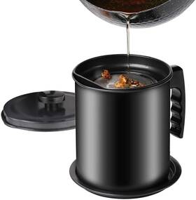 Cambom 313057888843 Bacon Grease Container With Fine Mesh Strainer 1.3 L Almost 6 Full Cups