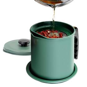 Cambom 720455383397 Bacon Grease Container With Fine Mesh Strainer 1.3 L Almost 6 Full Cup