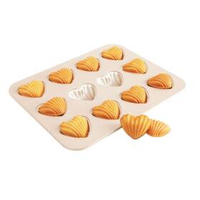B07b8fwhfp Candeal Non Stick Japanese Sweet Heart Style 12 Cavity Madeleine Baking Mould