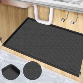 Kd002ab Canivi Under Sink Mat 34 Inch X 22 Waterproof W L Dark Black Kd002ab Canivi Under Sink Mat 34 Inch X 22 Waterproof W L Dark Black