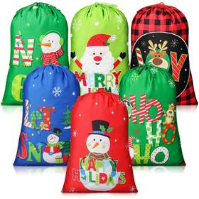 Di-capoda-1490 Capoda 6 Pcs 19.7 X 27.6 Inch Large Christmas Canvas Gift Bags - Drawstring G