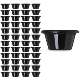 B005tlfc08 Carlisle Foodservice Products 2oz Black San Ramekin Case Of 48 Durable Stackable