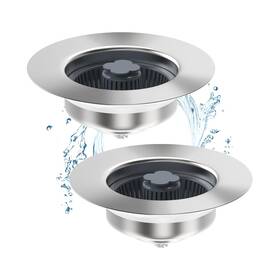 Bs-02 Cfgvbe Upgraded 3 In 1 Kitchen Sink Drain Strainer 304 Stainless Steel Pop-up Stopper