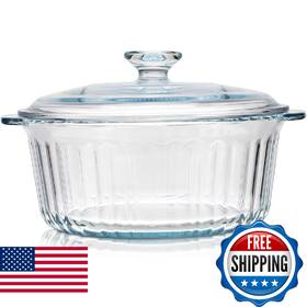 B0fgcvzfp6 Cgnweeps Round Glass Casserole Baking Dish With Lid Borosilicate 2.4 Quart Ove