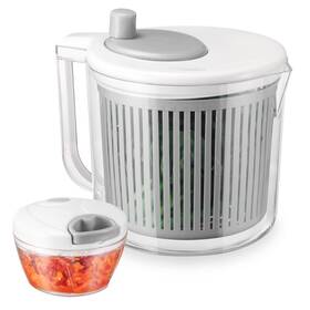 Cherhome 768447302520 Salad Spinner With Vegetable Chopper Set Grey Efficient Drying And Cutting