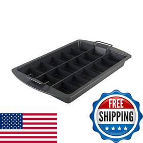 B00yf3ae1s Chicago Metallic Professional Brownie Pan 9x13 Inch Slice Solutions Dark Gray