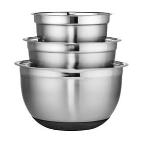 B0dqvrk95p Chicago Metallic Stainless Steel Soft Base Nesting Mixing Bowl Set - 3 5 8 Qt