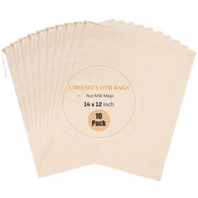Chl-5 Chielor 10 Pack Nut Milk Bag 12ft X 14ft Fine Mesh Grade Reusable Cheesecloth Bags S