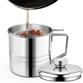 Chihee 709016378294 Grease Container Stainless Steel Bacon Saver With Fine Mesh Strainer 1.2l