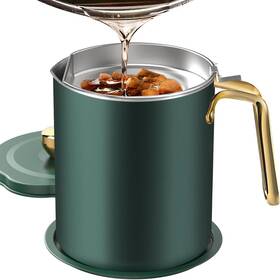 Ch001bgc Chihee Bacon Grease Container Fine Mesh Strainer 2l/67.6fl Cooking Oil Storage Can