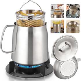 0919-pot China 2l Stainless Steel Oil Filter Pot Bacon Grease Saver With Strainer Large Capacit 0919-pot China 2l Stainless Steel Oil Filter Pot Bacon Grease Saver With Strainer Large Capacit