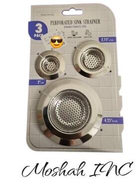 Clean Pro 878201000491 Perforated Sink Strainer Stainless Steel 3 Pack