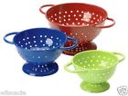 Clm-4 Progressive International Set Of 3 Colored Powder Coated Mini Colanders Red Blue Green By