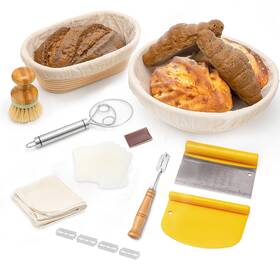B0bs3knqxm Codogoy Sourdough Bread Proofing Basket Set - 9 Inch Round And 10 Oval Banneton