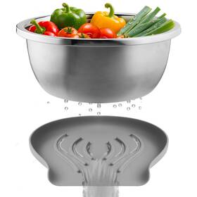 Coinicxcel 758899436102 304 Stainless Steel Colander With Food-grade Silicone Self-draining Base 5qt