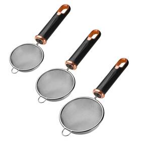 Cokshy 798038296792 304 Stainless Steel Fine Mesh Strainers Set Of 3 Sizes For Kitchen Wire Sieve