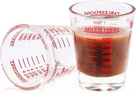 Lmc-2 Cokuma Shot Glass Measuring Cup 2pcs Glasses Thick Base Small Red