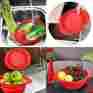 Colander5832 Silicone Colander Collapsible Red Kitchen Sink Strainer Folded Mesh Basket Food 733281375832
