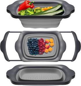 Comfify 313025879859 Xl Large Kitchen Strainer By - Collapsible Silicone Over-the-sink Coland