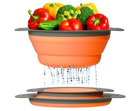 Comfify 628242534130 Ultimate Kitchen Strainers Set Of 2 - Collapsible Silicone Colanders For Easy