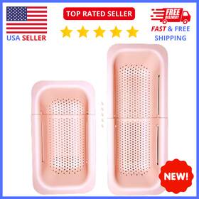 Comfify 628242534246 Silicone Colander Sink Strainer-compact Design Easy Clean Pink Dishwasher Safe