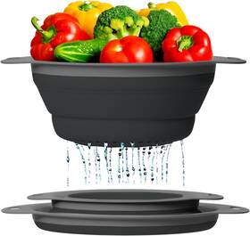 Cm201441-bl Comfify Ultimate Kitchen Strainers Set Of 2 - Collapsible Silicone Colanders For Easy St Cm201441-bl Comfify Ultimate Kitchen Strainers Set Of 2 - Collapsible Silicone Colanders For Easy St