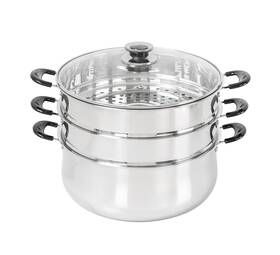 S1006-30 Concord 30 Cm Stainless Steel 3 Tier Steamer Pot Steaming Cookware - Triply B
