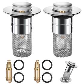 Consmy 664390003395 Bathroom Sink Stopper Hair Catcher Pop Up Drain Filter With Removable S