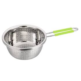 Contiup 953810702364 Stainless Steel Perforated Colander Strainer With Long Green Handle Sieve Sif