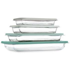 B0dhft5rjh Cook With Color 8-pc Deep Glass Baking Dish Set Lids - Casserole Oven Freez