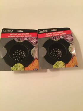 Cooking Concepts 195464518397 Sink Strainer Silicone Filter Food Hair Debris Kitchen Black 2pc Concept