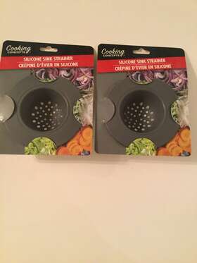 Cooking Concepts 639277937643 Sink Strainer Silicone Filter Food Hair Debris Kitchen Gray 2 Pc Concept