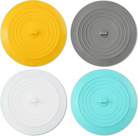 Cj-010 Cornerjoy 4 Pcs Silicone Bathtub Stopper 6 Inches Large Sink Yellow Gray White Blue