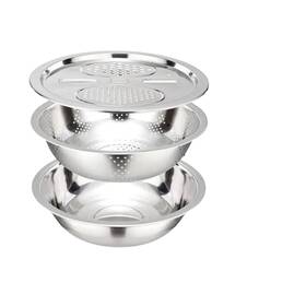 Cosiboa 221243548928 New Stainless Steel Basin With Grater 3 In 1 Vegetable Cutter Drain Bask