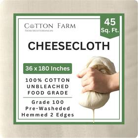 Cotton Farm 445025895805 Grade 100 Premium Cheese Cloths - Precision Straining And More 45 Sq Cotton Farm 445025895805 Grade 100 Premium Cheese Cloths - Precision Straining And More 45 Sq