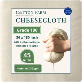 Cotton Farm From Mediterranean 731199482680 Grade 100 Premium Cheese Cloths - Precision Straining And More 45