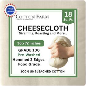 Cotton Farm From Mediterranean 731199482697 Cheese Cloth 2 Yards 100% Unbleached Reusable Straining Cooking