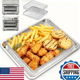 B0cy1py5l2 Cowherding 2pcs Stainless Steel Oven Air Fryer Basket And Tray Replacement For Cuisinar Toa