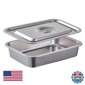 B0f8qyl9d9 Cozystate 4 Inch Extra Deep Lasagna Pan With Lid 11x14 7.4 Quart Large Stainless Steel