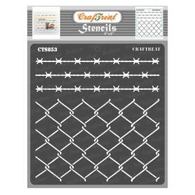 Cts853 Craftreat Reusable Barbed Wire Fence Stencils 6x6 Inch For Painting On Wood