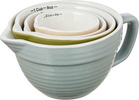 Df7211 Creative Co-op Stoneware Batter Bowl Set Of 4 Sizes Multicolor Sky Blue