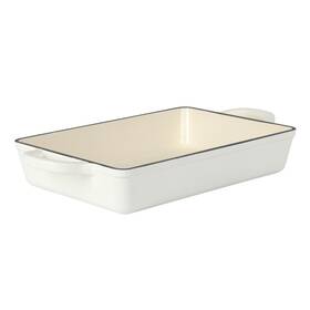 B0cms5wsxd Crock-pot Artisan 13 Inch Enameled Cast Iron Lasagna Pan Linen White