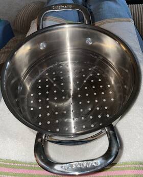 1716-18s Cuisinart Stainless Steamer Strainer Insert 7.5 Inch Riveted Handles V17882