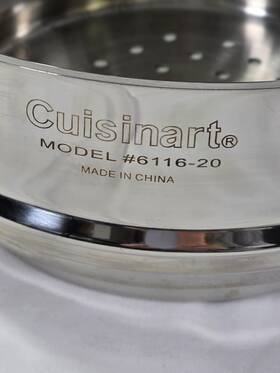6116-20 Cuisinart Pasta Insert Steamer Strainer Basket Stainless Steel Model