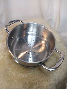 Cs116-18sbu Cuisinart Stainless Strainer Steamer Pan Colander Insert Double Handles 7.5 Inch