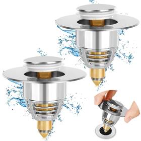 Bwq-xsq-1 Daulpell 2 Pcs Universal Bathroom Sink Stopper 1.1 1.5 Inch Basin Pop Up Drain Strai