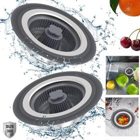 Glw-a1 Deller 2 Pack Kitchen Sink Drain Strainer Upgraded 3 In 1 Stainless Steel Pop Up Ki