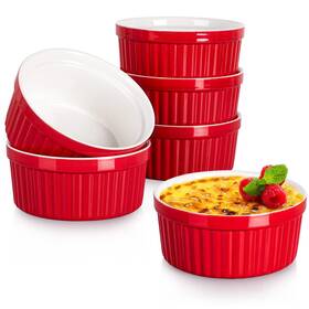 B08p1rkmwr Delling 12 Oz Ramekins - Creme Brulee Oven Safe 6 Pack Porcelain Souff